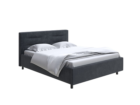 Большая двуспальная кровать Nuvola-8 NEW - Кровать в лаконичном стиле с горизонтальной отстрочкой  в изголовье