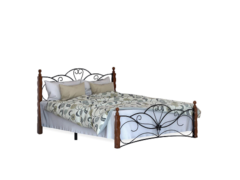Кровать с основанием Garda 11R - Изящная кровать с металлической фигурной решеткой и фигурным изголовьем.
