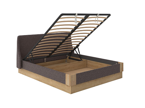 Деревянная кровать Lagom Side Soft с подъемным механизмом - Кровать со встроенным ПМ механизмом. 
