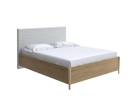 Кровать с высоким изголовьем Rona - Классическая кровать с геометрической стежкой изголовья