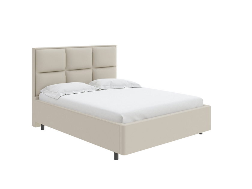 Кровать Malina 80x200 Экокожа Белый - Изящная кровать без встроенного основания из массива сосны с мягкими элементами.