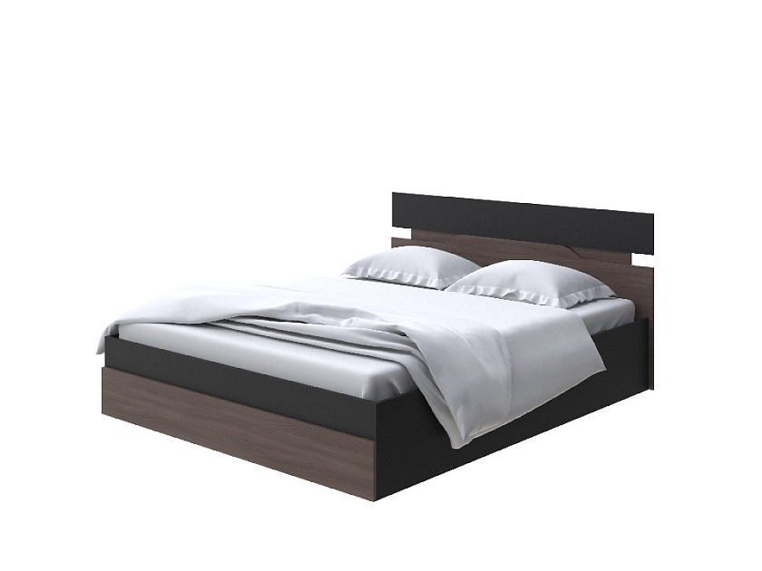 Кровать Milton с подъемным механизмом 160x190 ЛДСП Черный/Ясень Шимо Темный - Современная кровать с подъемным механизмом.