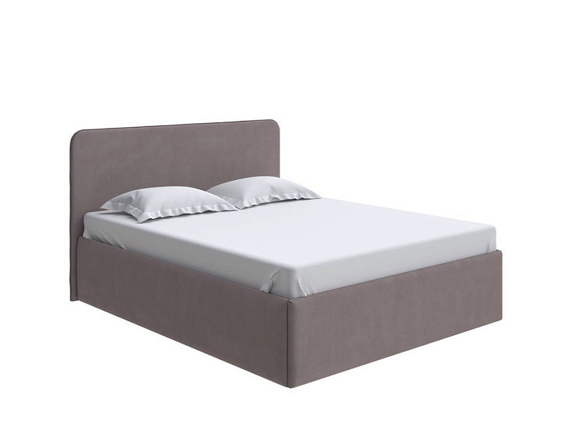 Кровать Mia с подъемным механизмом 140x200 Ткань: Рогожка Тетра Имбирь - Стильная кровать с подъемным механизмом