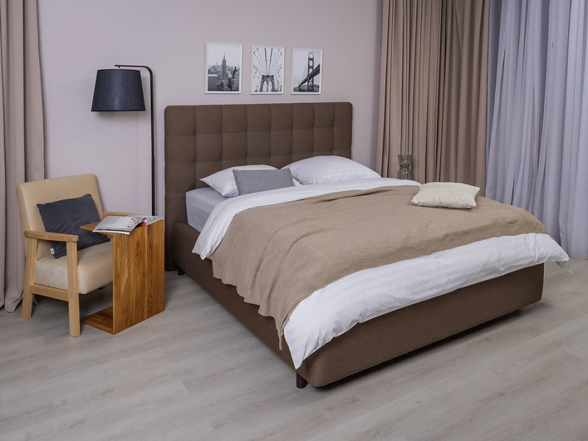 Кровать Leon 120x190 Экокожа/Ткань Тетра Мраморный/Серый - Современная кровать, украшенная декоративным кантом.
