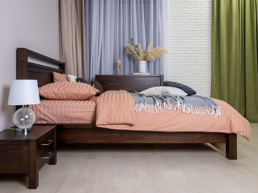 Кровать Fiord 90x190 Массив (сосна) Масло-воск Natura - Кровать из массива с декоративной резкой в изголовье.