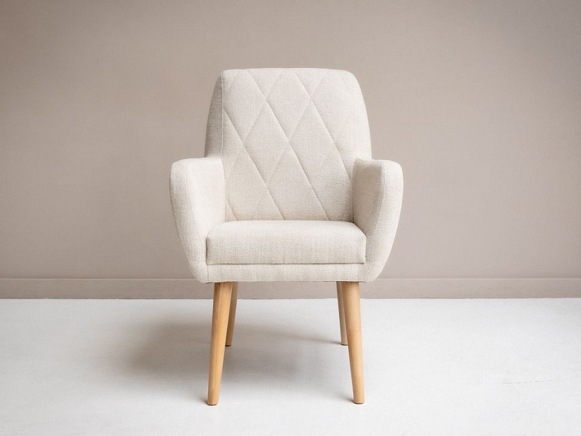 Кресло Lagom Hill 70x70 Ткань/Массив Beatto Шампань/Масло-воск Natura (бук) - Мягкое, стильное кресло из капсульной коллекции Lagom