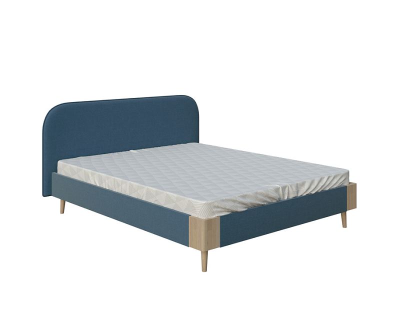 Кровать Lagom Plane Soft 80x190 Ткань/Массив (береза) Beatto Куркума/Масло-воск Natura - Оригинальная кровать в обивке из мебельной ткани.